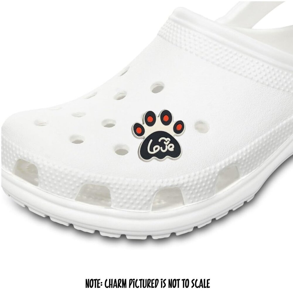 Love Dog Paw Print Black White Red Dog Paw Croc Charm